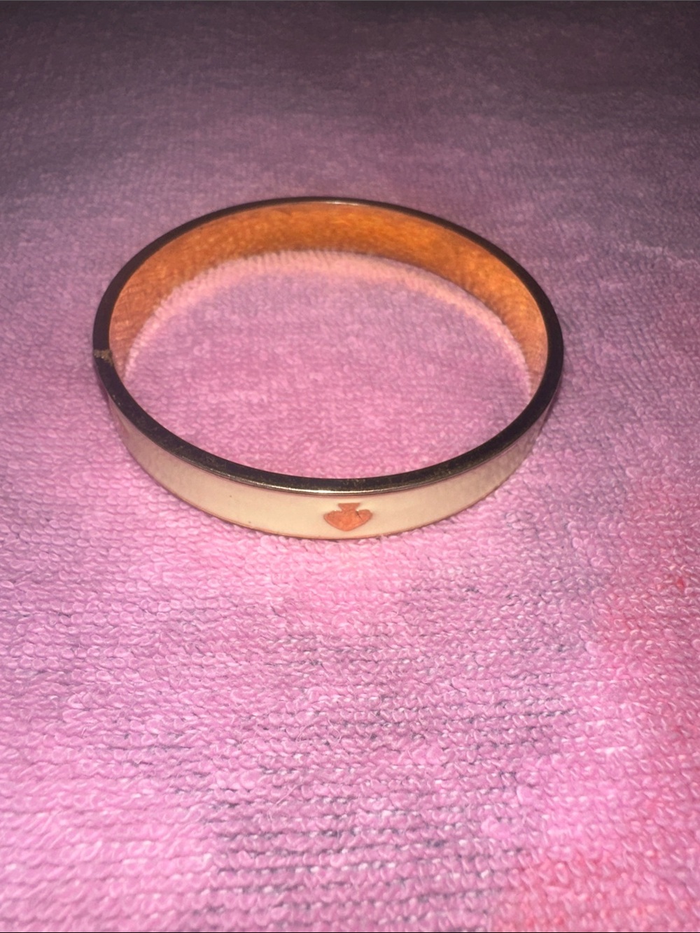 kate spade Cream Enamel and Gold Trim Bangle Bracelet